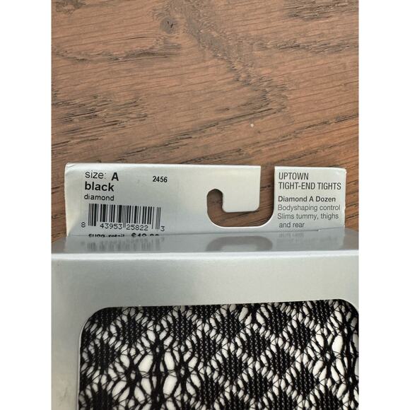 SPANX Uptown Tight-End Tights Diamond Goth Coquette Shaping Black Sz A NWT - Picture 2 of 3